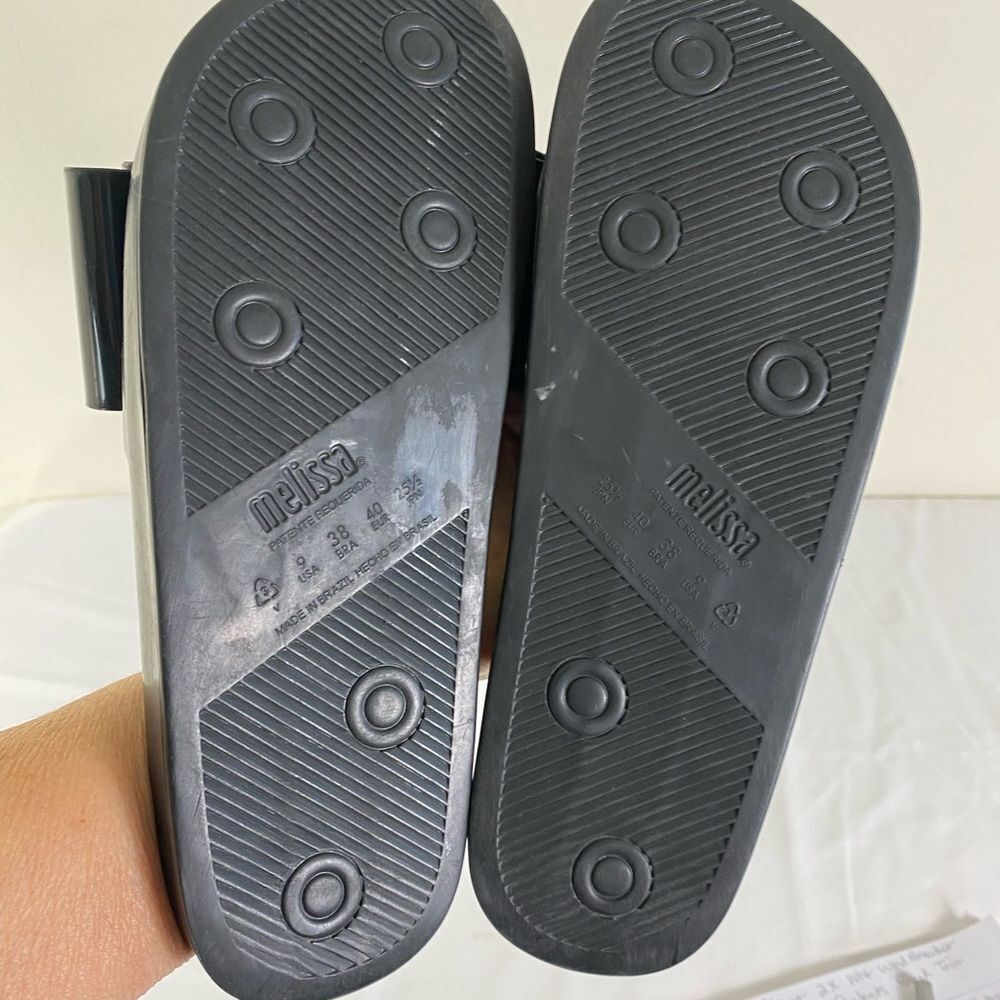 Melissa Glossy Black Bow Sandals - Picture 4 of 4